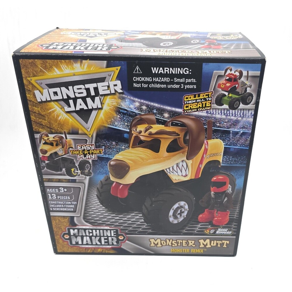 Monster Jam Machine Maker Monster Mutt Monster Truck Building Toy Set for Kids